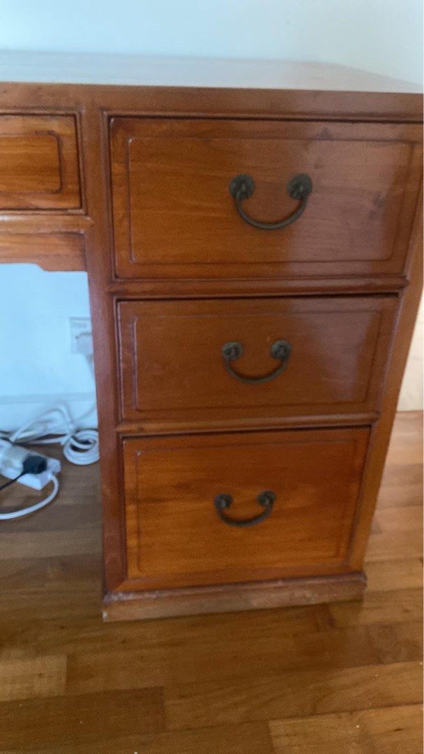 Solid Wood Study Table (Category: Tables & Sets) located in Singapore. Submitted by dips250 (Listing ID 1231086777, Image 3). Description: Sold wood table with good storage Condition 9/10 .