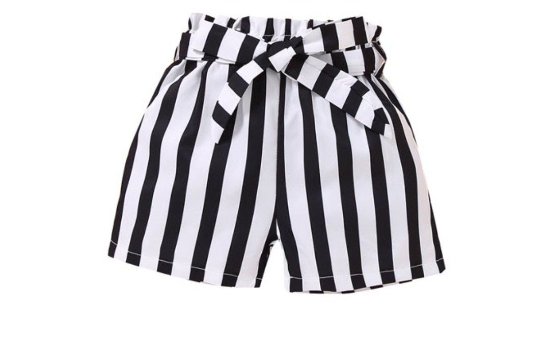 Striped Black White Shorts