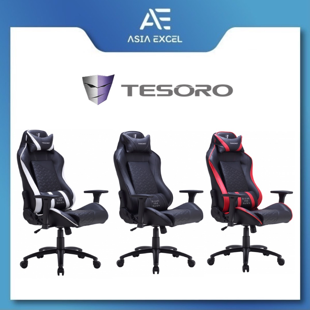 TESORO ZONE BALANCE GAMING CHAIR WHITE BLACK BLACK AND RED