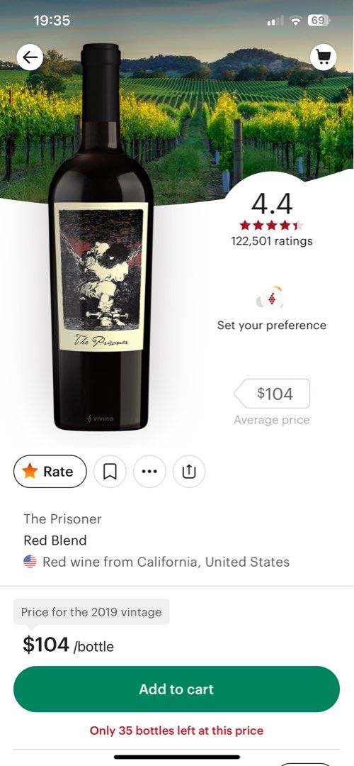 The Prisoner Red Blend Red Wine, Food & Drinks, Alcoholic