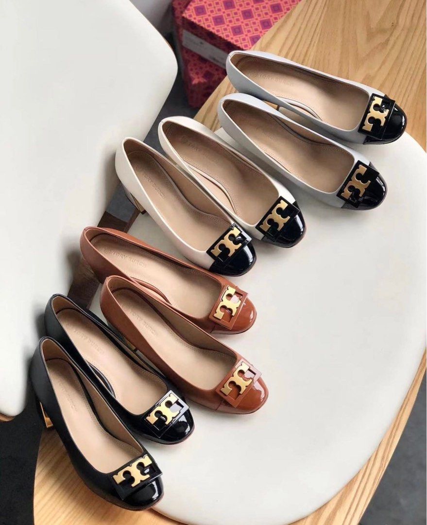 Round toe tory burch flats new arrivals