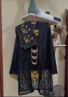 Traditional/Classic Black Kebaya set for tunang/event (RENT)(SEWA)