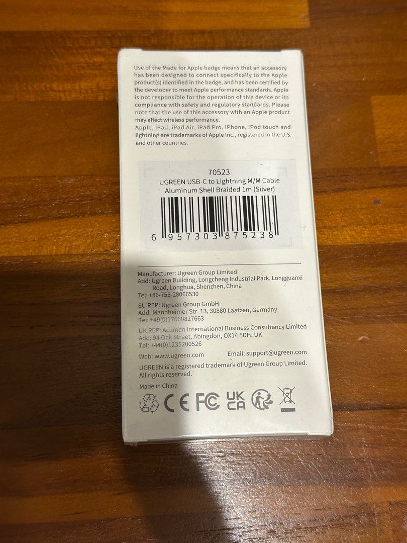 UGREEN USB-C to Lightning cable, Mobile Phones & Gadgets, Mobile ...