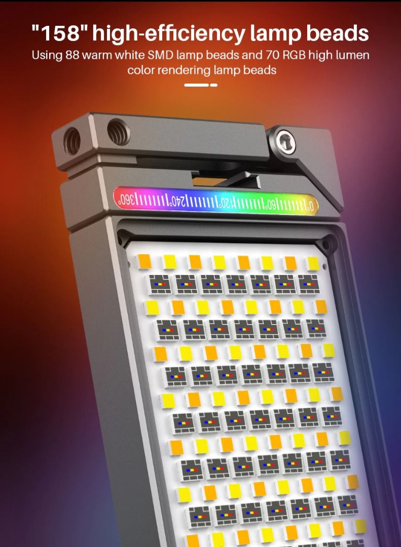 Goshyda 2500K-8500K LED Fill Light, Dimmable On Camera Video Lamp Lighting Oled Display With 1 4 Inch Thread Mount For Tripod Lamp Holder Stabilizer Extension Accessory Etc - View #10