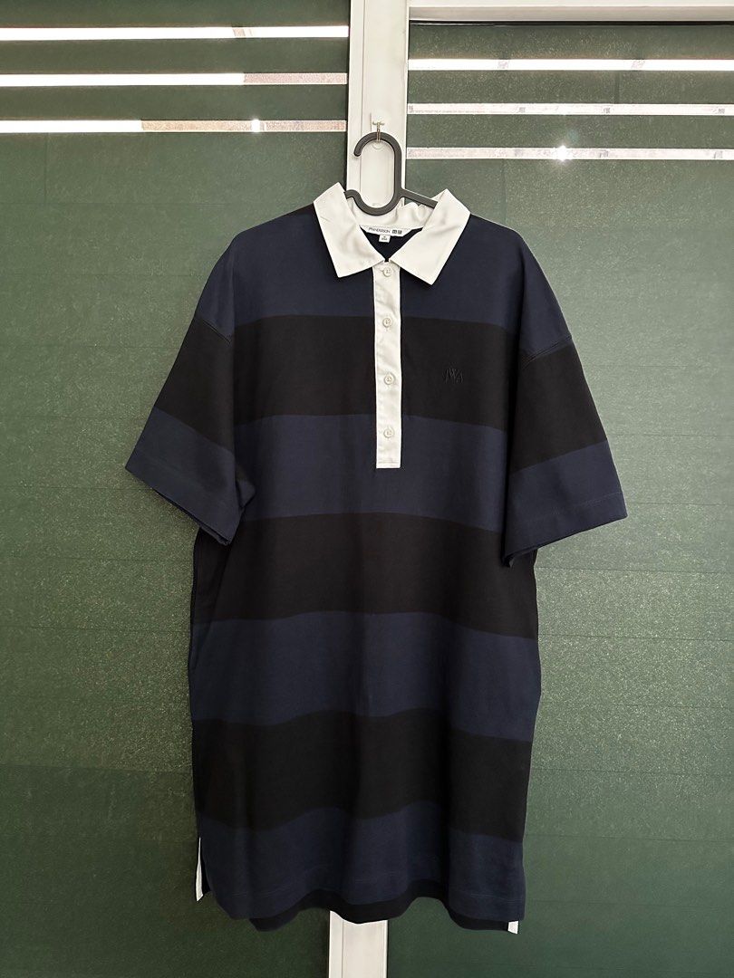 Uniqlo JW Anderson (JWA) Rugby Stripe Polo Dress in Navy [FREE Tracked