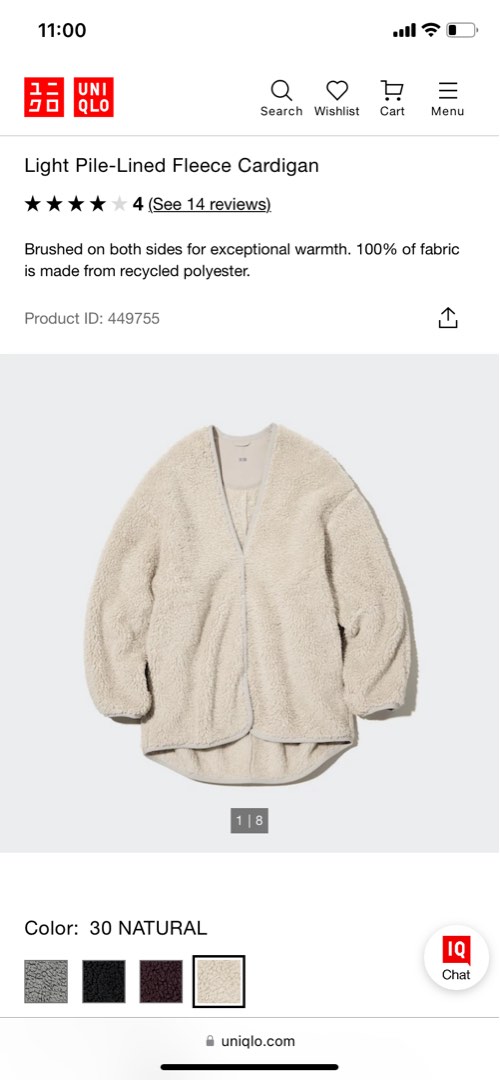 Uniqlo Light Pile-Lined Fleece Cardigan (Natural), Women's Fashion, Coats,  Jackets and Outerwear on Carousell