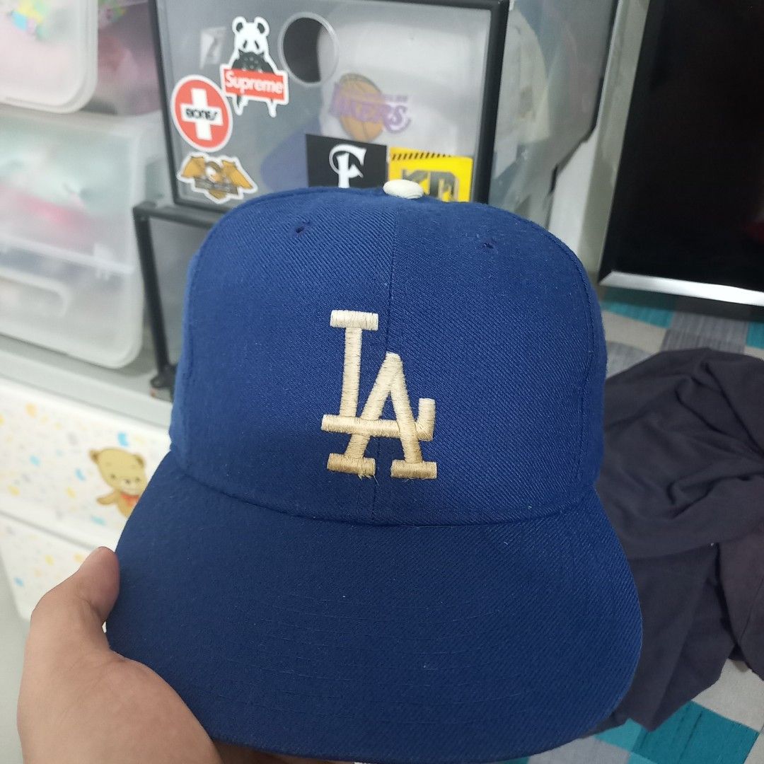 Vintage New Era Black Dome Los Angeles Dodgers Plain Logo Snapback Hat MLB