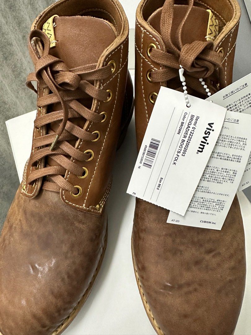 Visvim Brigadier Boots-Folks M9.5, 名牌, 鞋及波鞋- Carousell