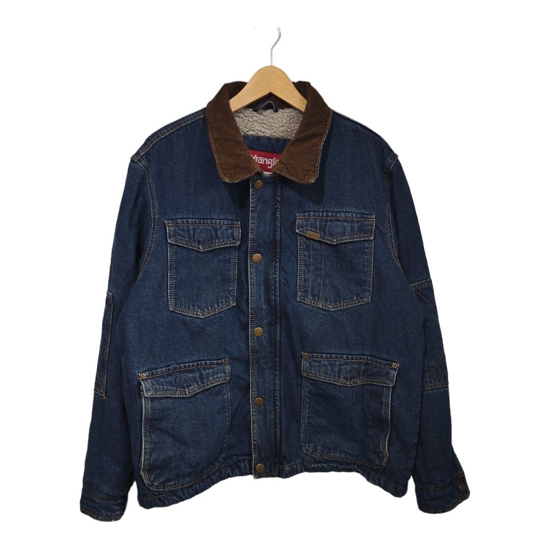 Wrangler Blue Denim Sherpa Lined Trucker Jacket