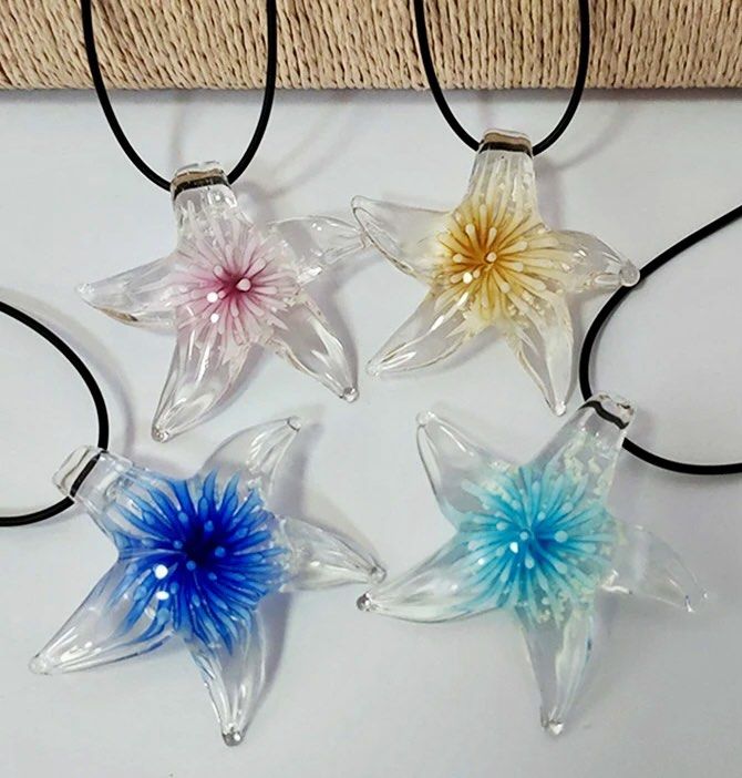 Glass starfish pendant on sale
