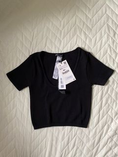 Zara Limitless Contour Collection Ribbed Croptop in Black