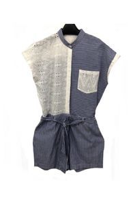 Zara poplin with lace romper