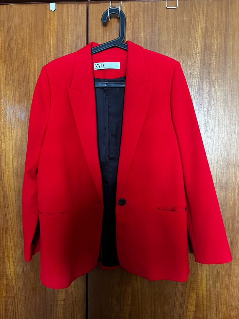 Zara Red Blazer Women s Fashion Coats Jackets and Outerwear on