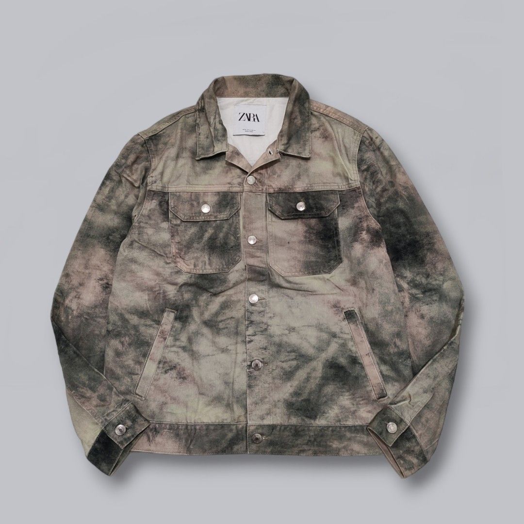 Zara tie dye denim jacket on sale
