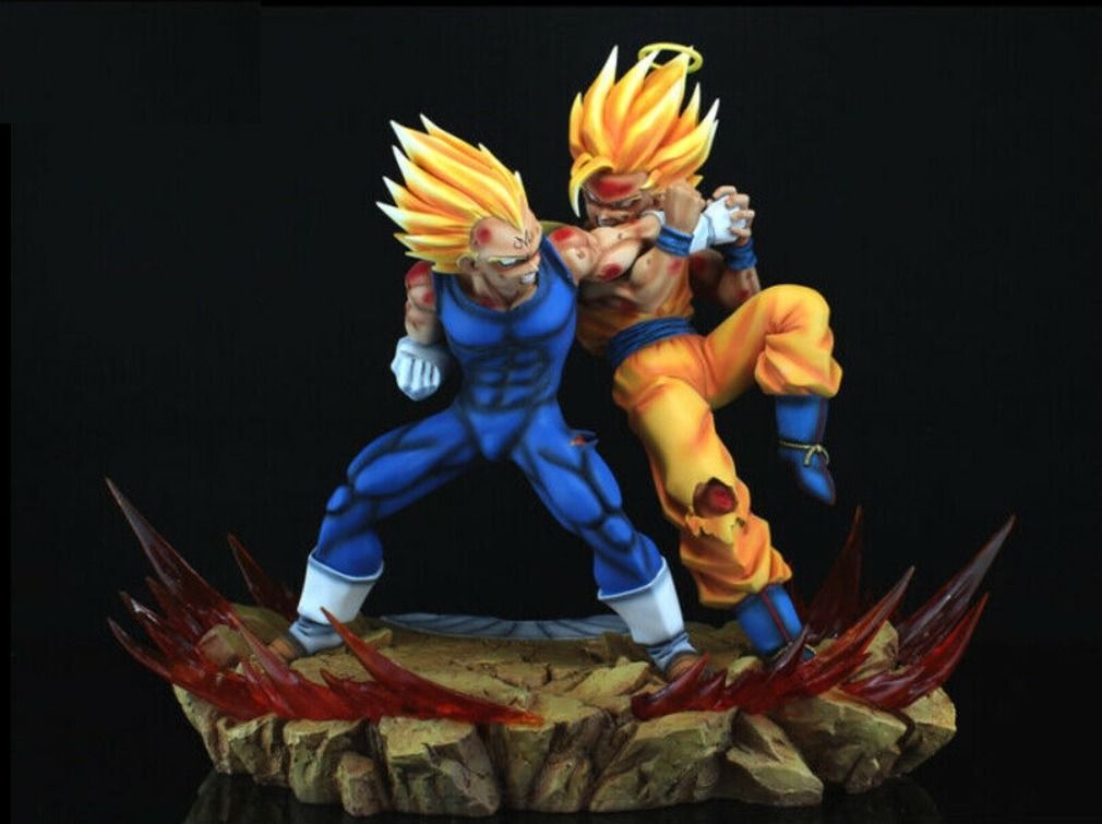 16 Scale Dragonball Vkh Super Saiyan Goku Vs Majin Vegeta Ver 2 Resin Dragon Ball Hobbies