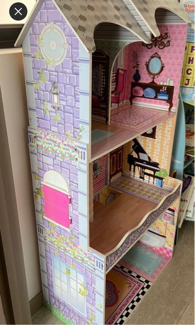 2 in 1 barbie Doll house cum 3 tiers Bookshelf