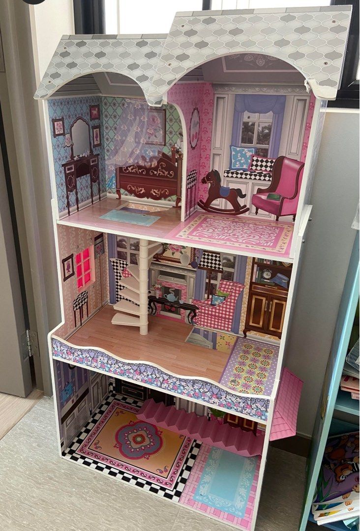 2 in 1 barbie Doll house cum 3 tiers Bookshelf