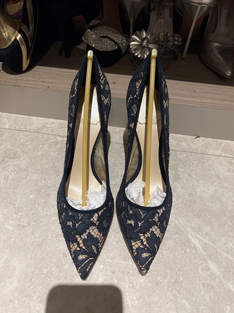 38.5 Christian Dior blue lace heels Louboutin valentino Jimmy Choo