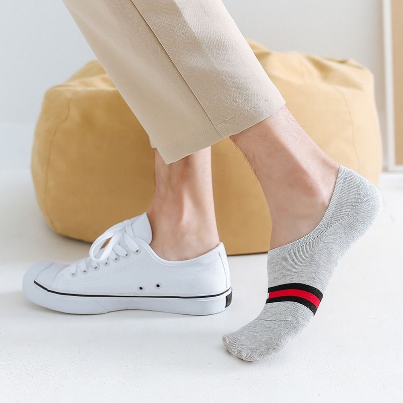 5 Pairs Men Socks Cotton Invisible Socks Casual Antiskid Adult