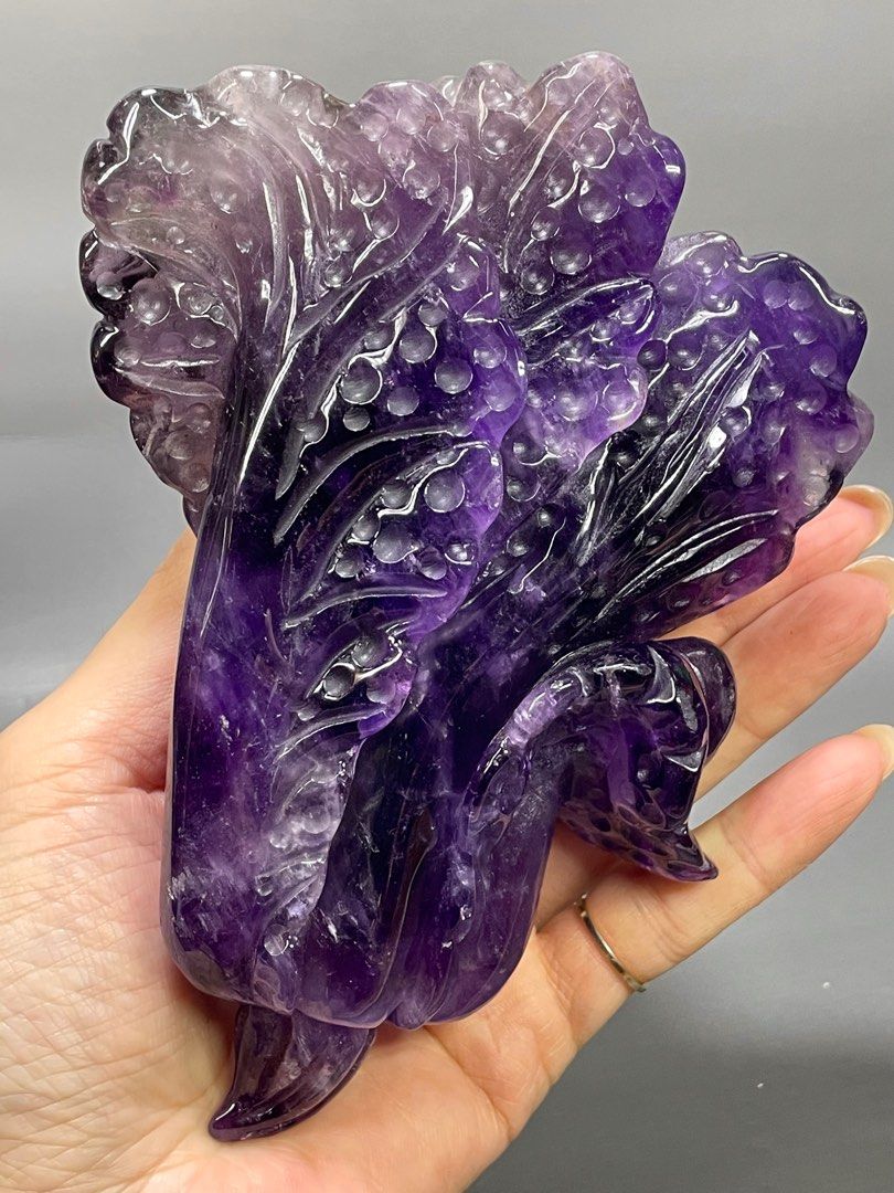 公認店 置物 天然紫水晶 白菜 BL1–001 - 美術品・アンティーク ...