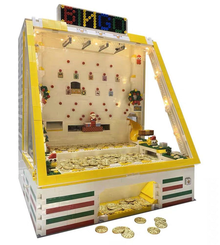 電動積木推錢機/推幣機/推銀機/投幣機DIY 遊戲機玩具兼容樂高, 興趣及遊戲, 玩具& 遊戲類- Carousell