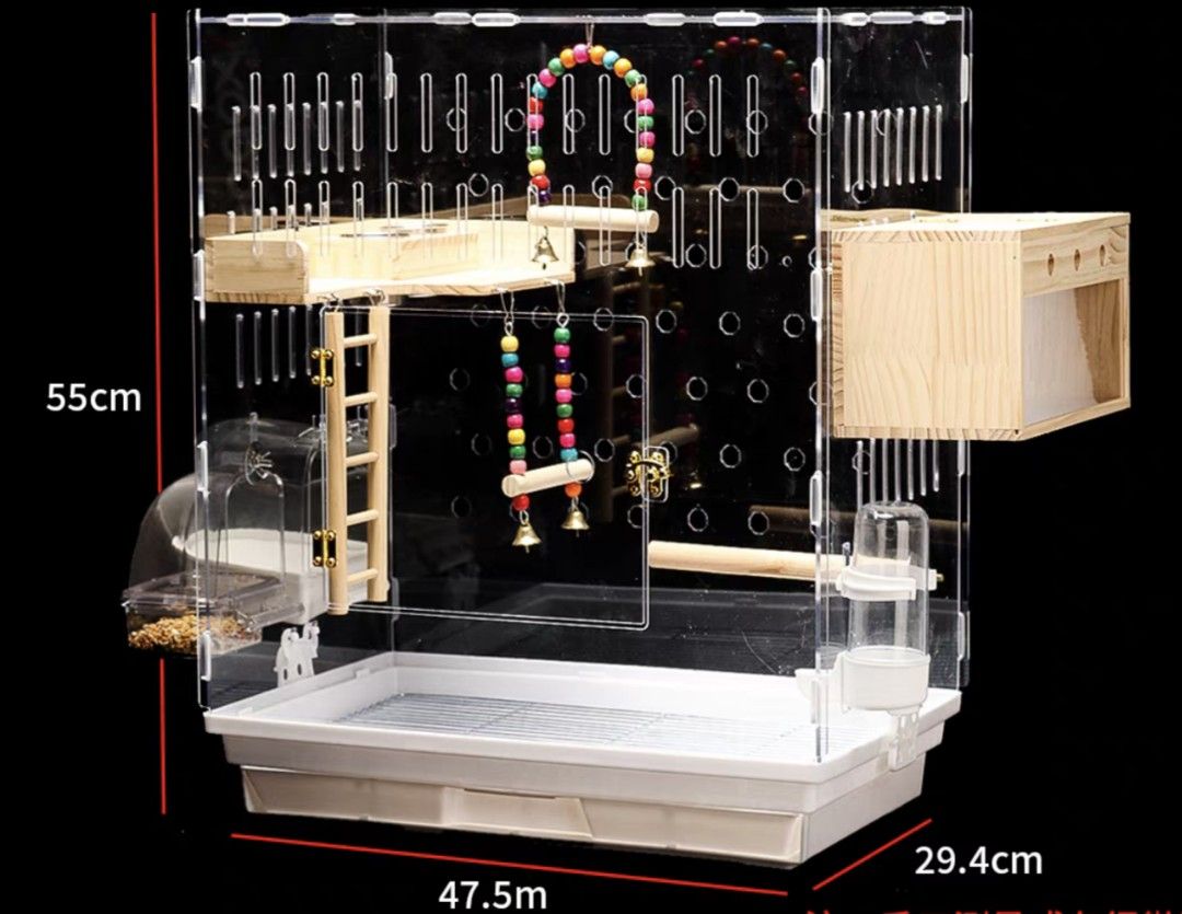 Acrylic bird cage, Pet Supplies, Homes & Other Pet Accessories on Carousell