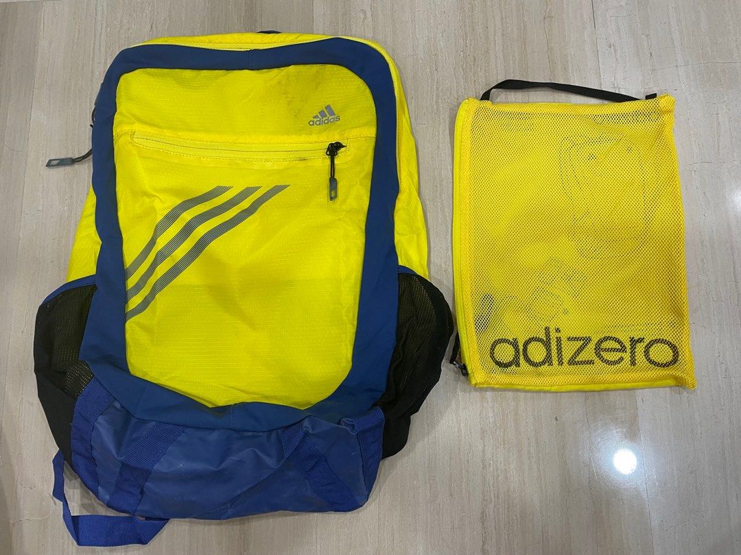 Adidas adizero 23L packable backpack yellow