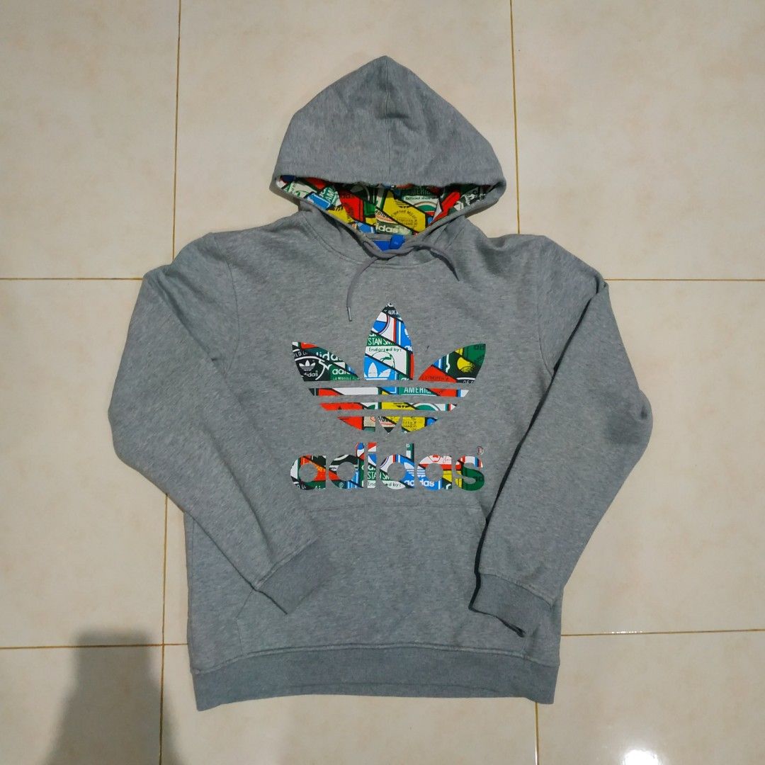 ADIDAS TREFOIL LABEL SWEATSHIRT HOODIE Fesyen Pria Pakaian Atasan di Carousell