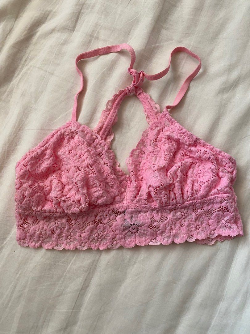 aerie, Intimates & Sleepwear, Aerie Baby Pink Lace Bralette Medium Bra