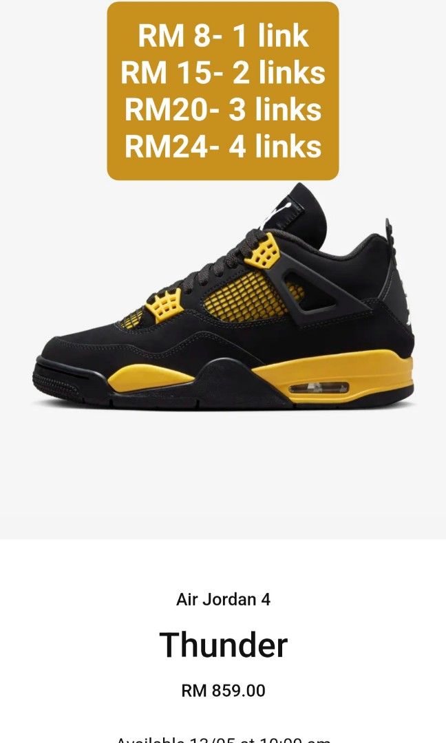 Air Jordan 4 Thunder WTS 100 Brand New Authentic
