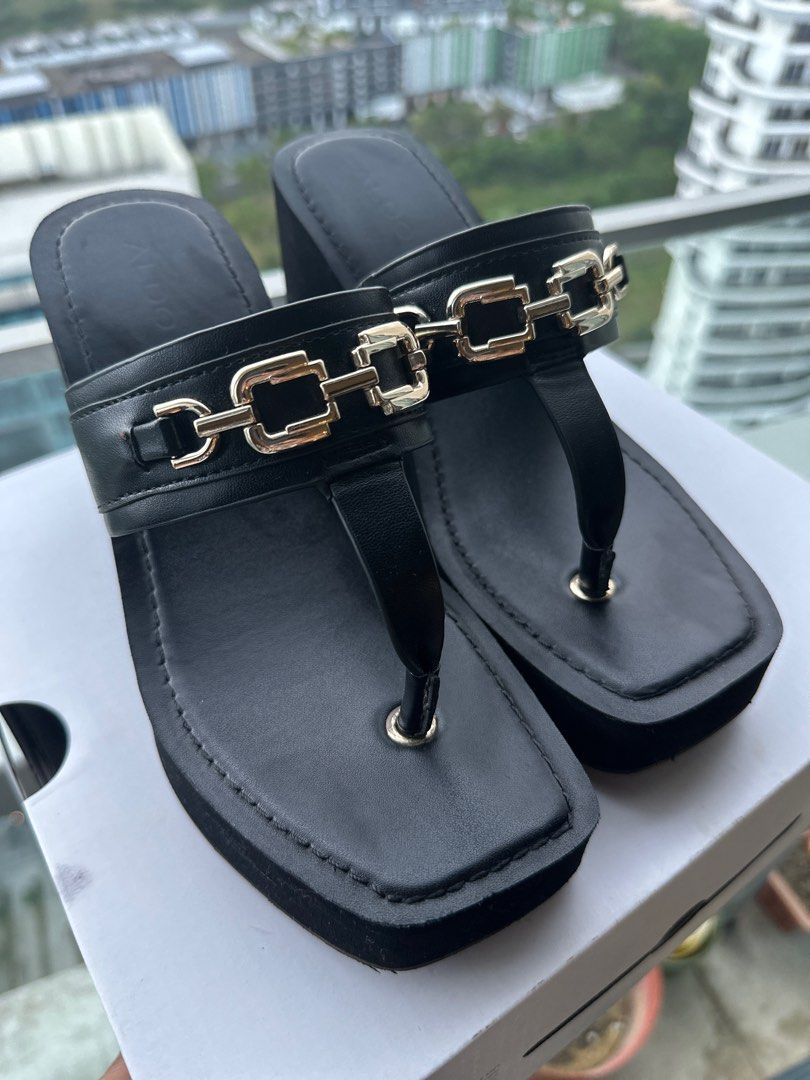 Aldo black wedges on sale