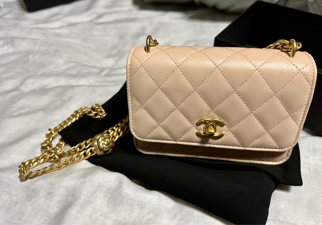 Authentic Pink Chanel Bag with chain