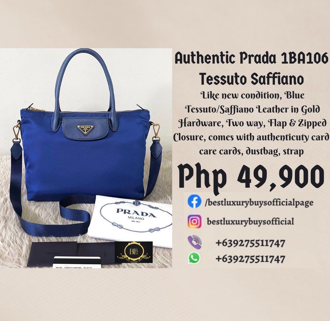 Authentic Prada 1BA106 Tessuto Saffiano Two way Bag Luxury Bags Wallets on Carousell