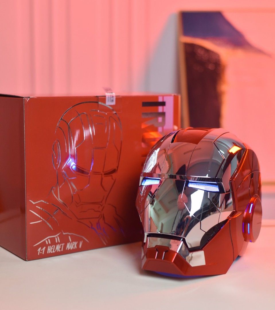 Autoking iron man helmet mk 5 silver edition hobbies toys toys