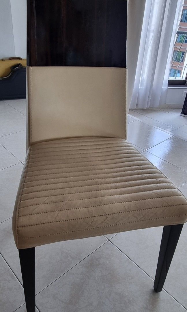 Beautiful solid wood and leather dining chairs, Furniture & Home Living