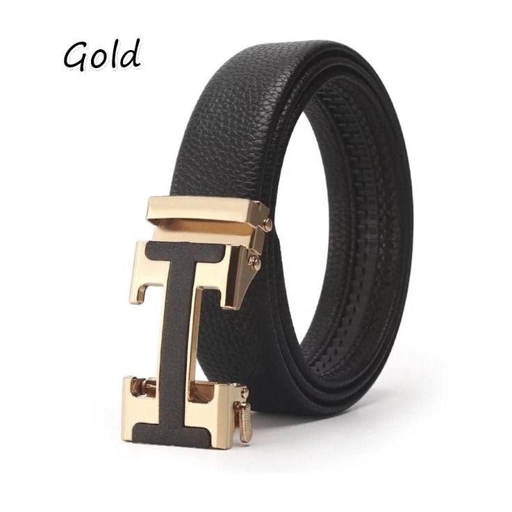 Leather Ratchet Slide Belt with Click Buckle - Adjustable Trim to