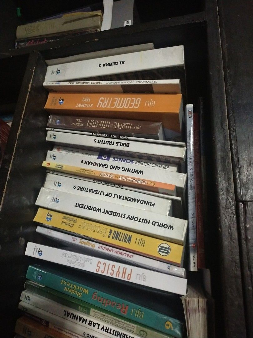 BJU book grade 5,6,7,9,10 (Category: Textbooks) located in Quezon City. Submitted by bamberry (Listing ID 1231436942, Image 1). Description: 1. BJU Element of Literature pluz qz and exam test with answer -Brand New - 1500.00 2. Breaking Through Science 9- pluz exam and qz answer second edition- Brand New 900.0 3. BJU Vocabulary Level C , level D brand new. 900.00 4. BJU Spelling second edition grade 5 & grade 6 - Like new - 1200.00 plus qz and ex