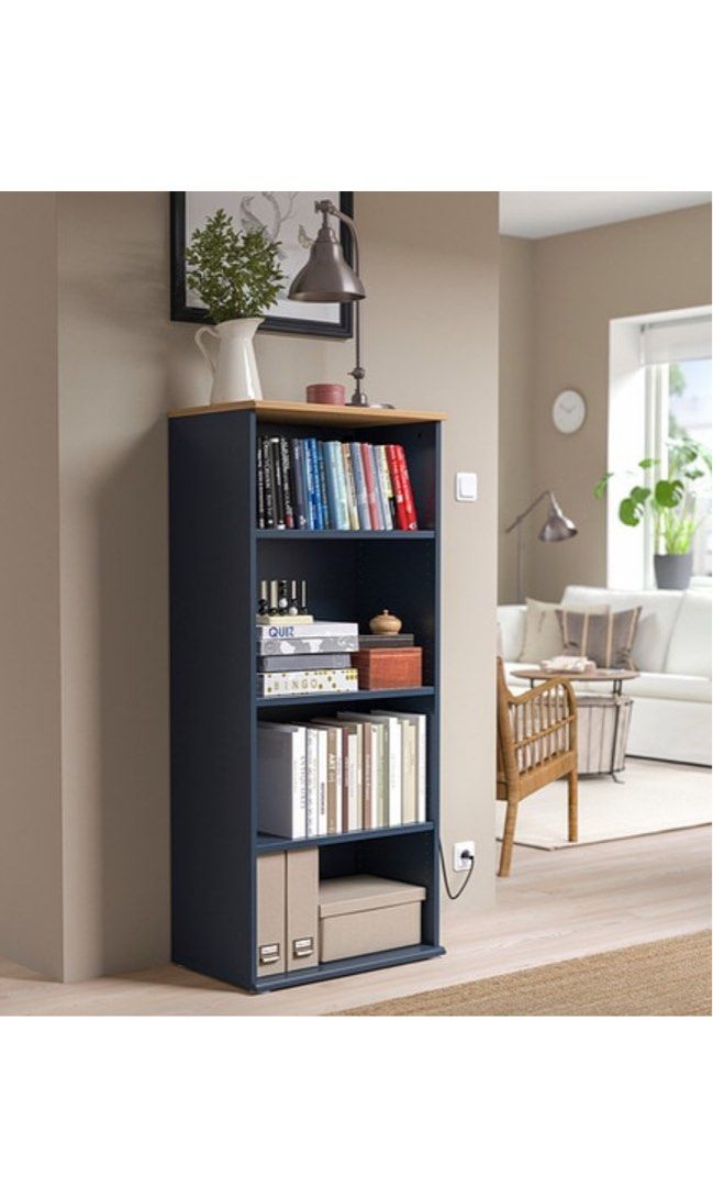 Bookshelf, bookcase SKRUVBY Bookcase Blackblue and white ikea bookcase