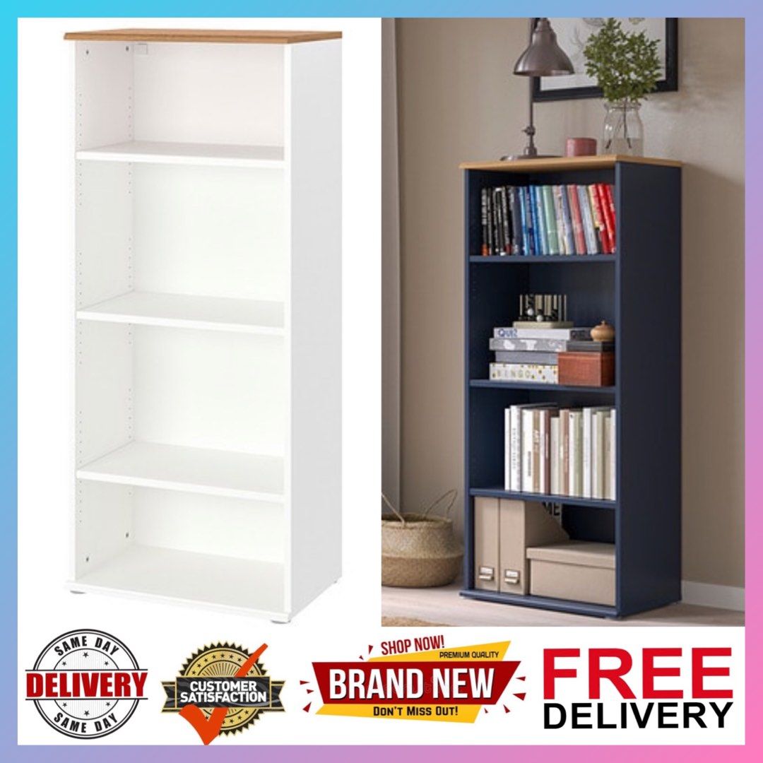 Bookshelf, bookcase SKRUVBY Bookcase Blackblue and white ikea bookcase