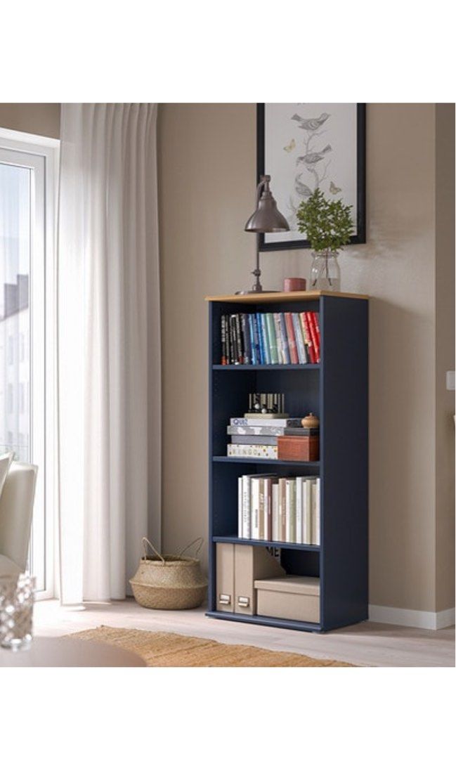 Bookshelf, bookcase SKRUVBY Bookcase Blackblue and white ikea bookcase Malm Brimnes Hemnes