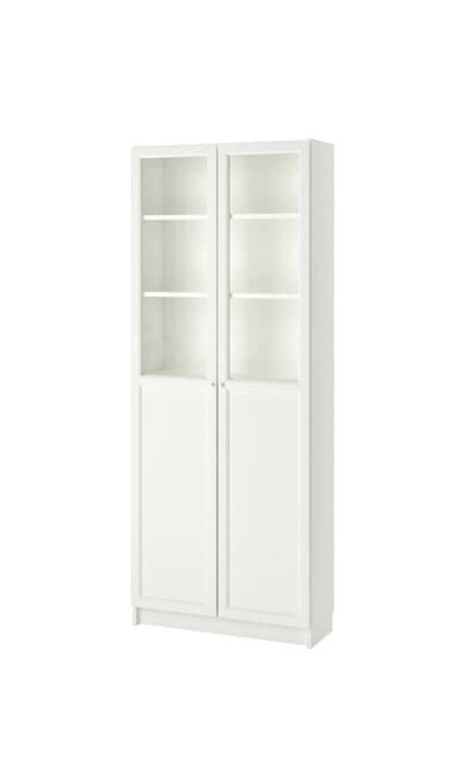 Bookshelf, ikea bookcase BILLY / OXBERG Bookcase with panel/glass doors