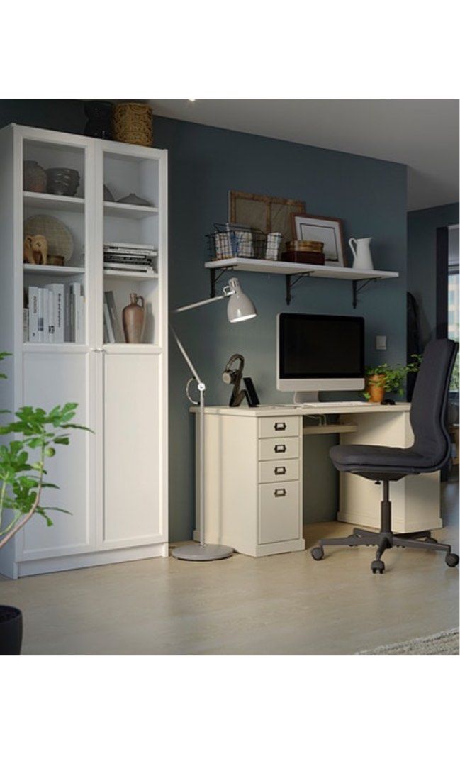 Bookshelf, ikea bookcase BILLY / OXBERG Bookcase with panel/glass doors