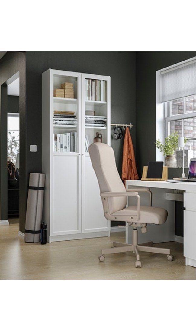 Bookshelf, ikea bookcase BILLY / OXBERG Bookcase with panel/glass doors