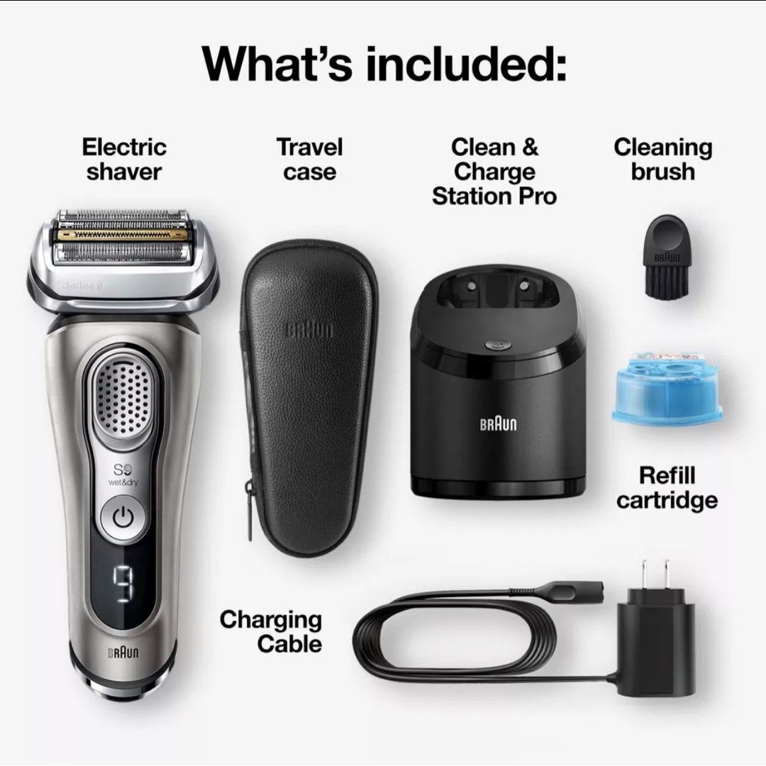 Braun Series 9 9385cc Wet and Dry Electric Shaver with Clean and Charge  Station