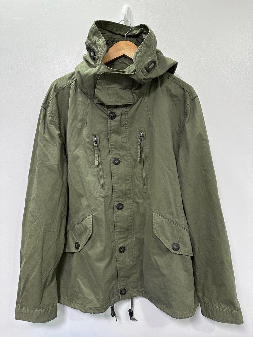 BURTON MENSWEAR LONDON Olive Hooded Jacket Men s Fashion Coats Jackets and Outerwear on Carousell