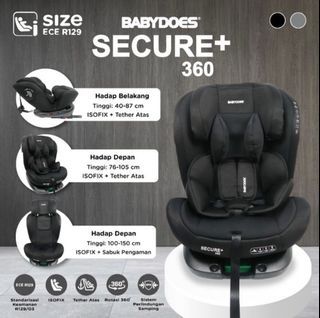 Carseat Babydoes Secure+ 360 Isofix with ECE R129 / Kursi Mobil Anak