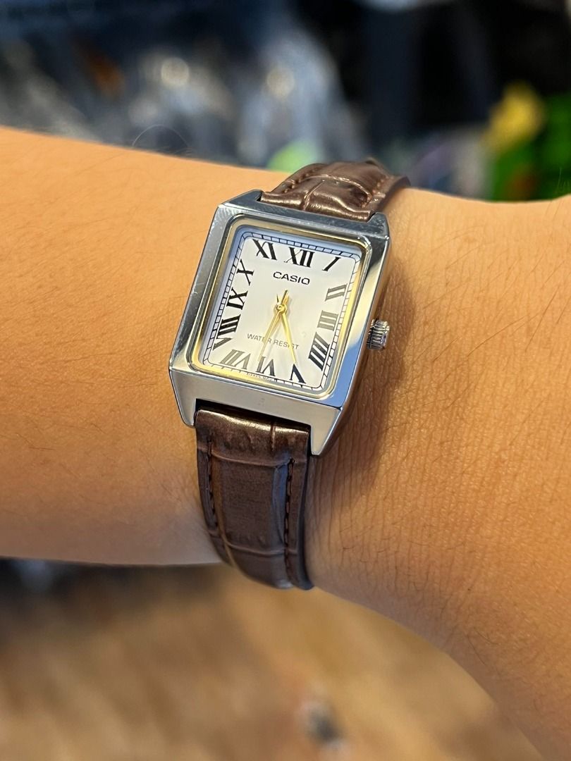 CASIO Analog Quartz Brown Leather Strap Ladies Watch LTPV007L7B2