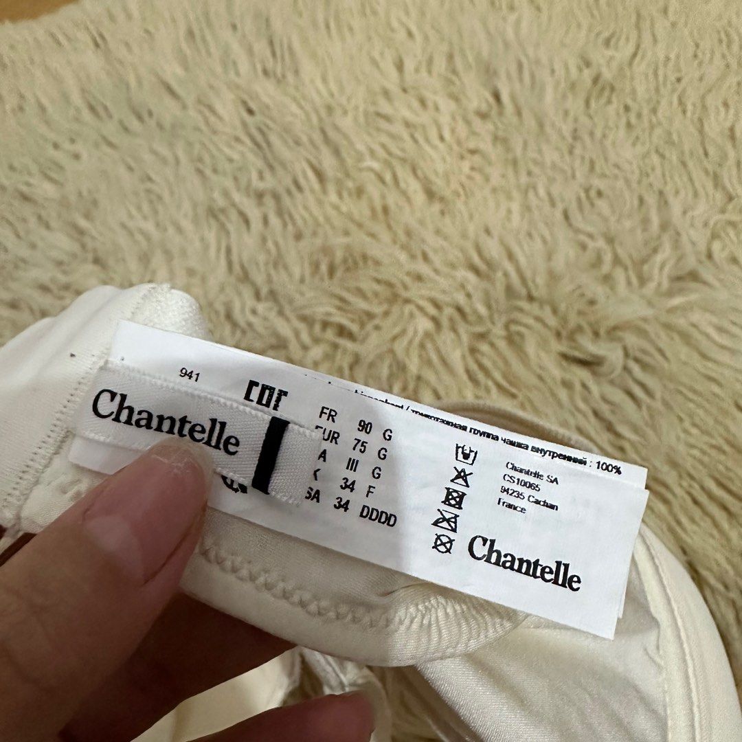 Chantelle 34DDDD on tag Sister Sizes: 32H, 36F Thin Pads  Underwire  Adjustable strap Back closure Php200 All items are from US Bale., Women's  Fashion, Undergarments & Loungewear on Carousell