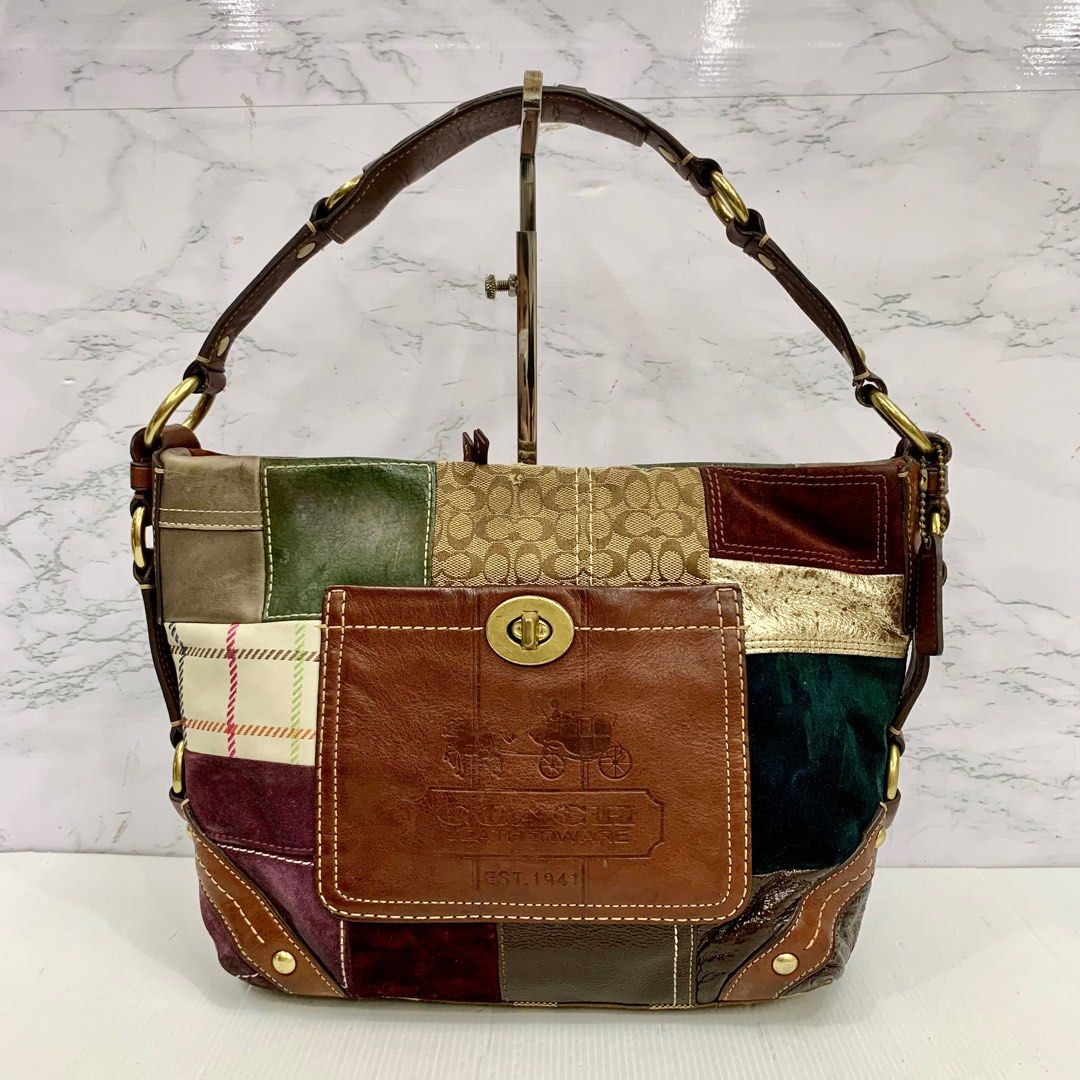 Coach holiday patchwork purse shop