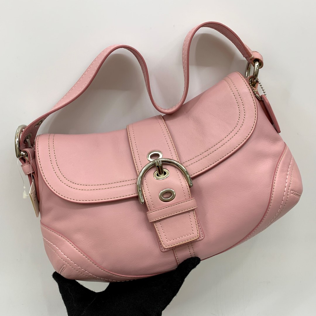 COACH F10910 PINK LEATHER ONE SHOULDER BAG 237014352 +, Luxury